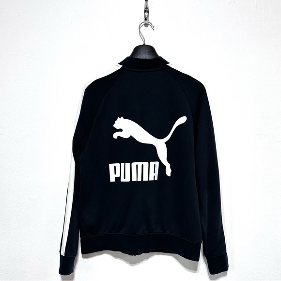 Puma T7 Unisex Black White Full Zip Track Jacket Size Medium - Picture 3 of 11